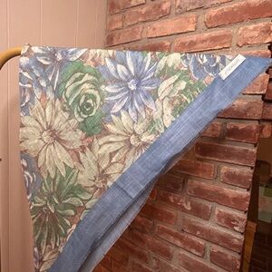 Vintage Lord and Taylor Floral Patterned Scarf with Blue Border- like new!